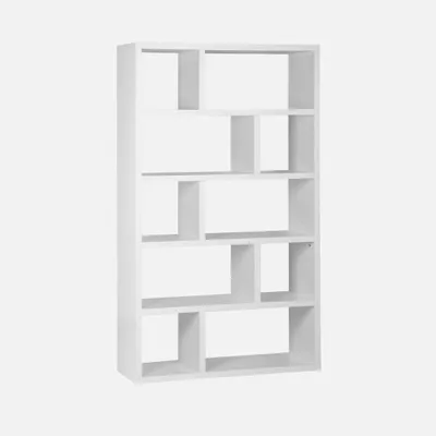 Immagine prodotto di Libreria asimmetrica a 5 livelli con 10 scomparti, Bianco