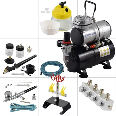 Produktbild von Agora-Tec® Airbrush Komplett-Set PROFI XVIII.1