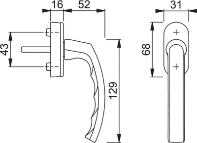 Produktbild von HOPPE Fenstergriff 099/US952,Stand.,ov.,7/32-42,F4