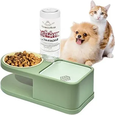 Produktbild von Famanu Automatische Futterstation für Katzen - 2-in-1 mit Wasserreservoir