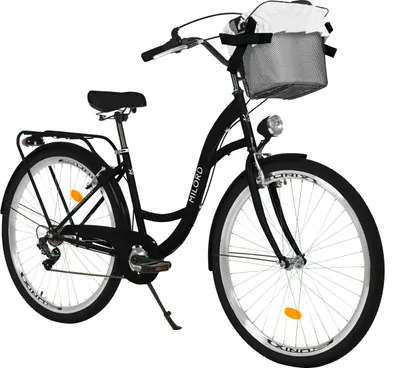 Produktbild von Milord Komfort Fahrrad Mit Korb Damenfahrrad, 28 Zoll, Schwarz, 7 Gang Shimano