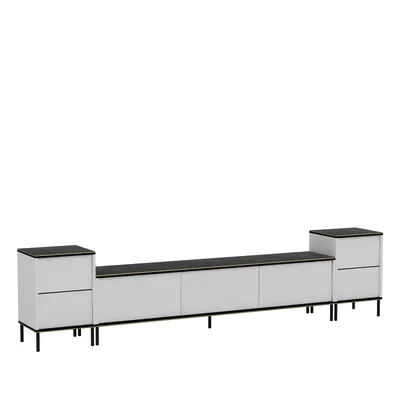 Produktbild von Skye Decor, Imaj - White, Marble, TV-Einheit, 100 % MELAMINBESCHICHTETE SPANPLATTEN, Weiß, 180 x 35 x 45,2 cm