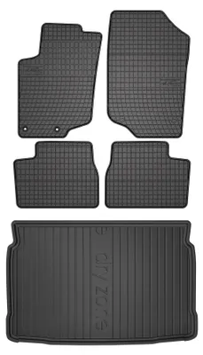 Obrázok produktu pre Gumové autokoberce SolidPRO + vaňa kufra DryZone pre: Peugeot 207 2006-2012 hatchback 5 ks