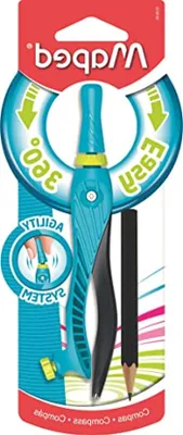 Productafbeelding van School passer - Leer passer - Cirkels Tekenen - 360 graden Agility systeem - 23 cm diameter - Blauw