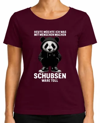 Productafbeelding van Vandaag wil ik iets leuks doen met mensen. Sarcastisch, grappig dames T-shirt, bordeauxrood, maat S