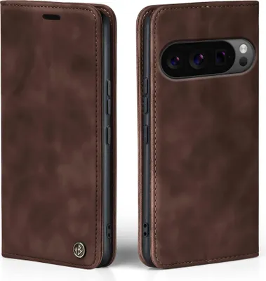 Produktbild von Handy Hülle für Google Pixel 10 Pro XL Klapphülle Bookcase Flip Cover Handy Tasche Etui Farbe: Dunkelbraun