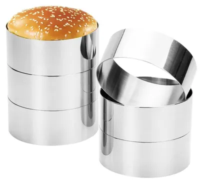Obrázok produktu pre Sada 6 krúžkov z nehrdzavejúcej oceli na pečenie burgerov a dezertov