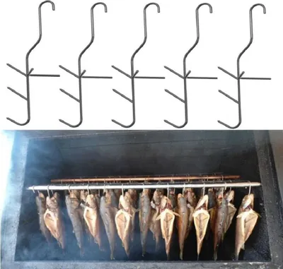 Produktbild von Dreifache Räucherhaken für Fisch 5 Stck.
