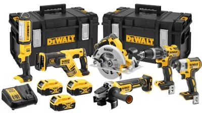 Zdjęcie produktu dla DEWALT XR - Zestaw 6 narzędzi litowo-jonowych (18 V, 5 Ah, DCK623P3)