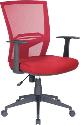 Produktbild von Bürostuhl Dlom, Mesh Chefsessel mit Armlehnen, Ergonomischer Bürositz, 59x64h96/106 cm, Rot
