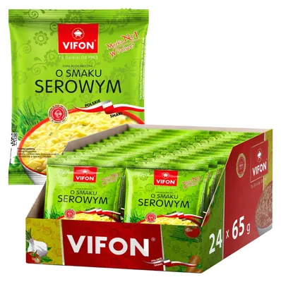 Produktbild von VIFON Instant Käse Nudelsuppe 24x 65g - cremige Suppe mit Nudeln mild