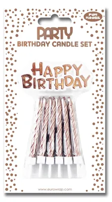 Produktbild von Clairefontaine 6x Set mit 12 rosa Kerzen, 12 haltern +Happy Birthday - 26820-RGC