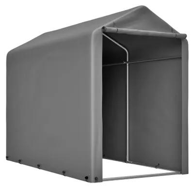 Immagine prodotto di Garage per biciclette - Capanno per attrezzi, tenda - 187x100x160 cm - Impermeabile - Struttura in metallo, acciaio - Contenitore per attrezzi da giardino - Grigio scuro