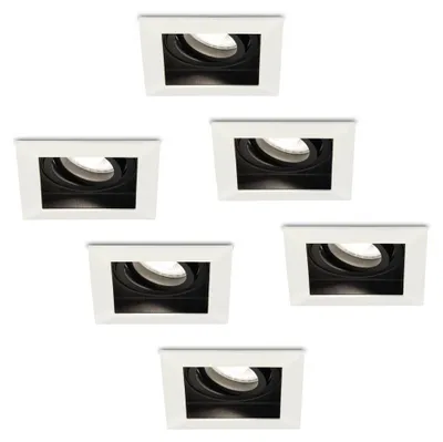 Image de HOFTRONIC - Spot LED encastrable carré 4W 345lm 6500K GU10 orientable blanc