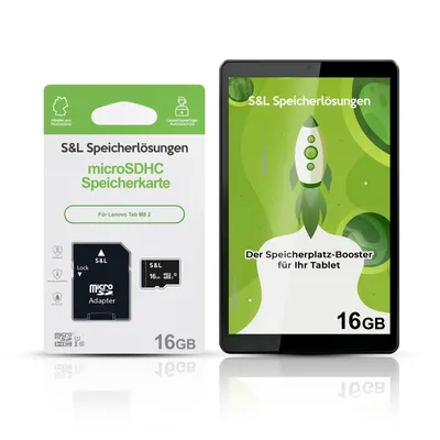Produktbild von microSD Speicherkarte S&L für Lenovo Tab M8 2 - Speicherkapazität: 16 GB