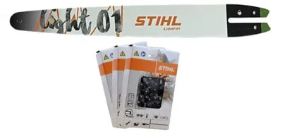 Produktbild von Stihl Light 01 Führungsschiene 1/4'P 1,1mm 35cm 30050083409  + 3xStihl 36700000072 Sägekette 35cm 1/4'P / 1,1 / 72TG PM3