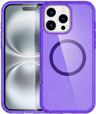 Produktbild von imoshion Sparkle Back Cover mit MagSafe iPhone 16 Pro Max - Glitzer Violett