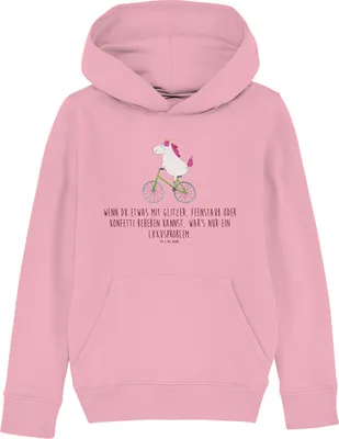 Produktbild von Mr. & Mrs. Panda Kinderpullover Einhorn Radfahrer 12-14 Jahre (152/164) - Baumwolle Pink - Geschenk, Unicorn, Kummer, Pullover, Pulli, Hoodie, Sweater, Einhörner, Radfahren