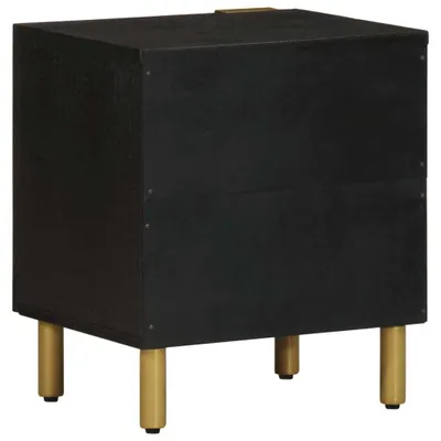 Obrázok produktu pre Nočný stolík, čierny 40x33x46 cm, mangový masív