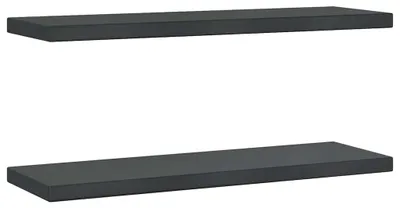 Zdjęcie produktu dla vidaXL Półki ścienne 2 szt. 75x23,5 cm czarna stal nierdzewna