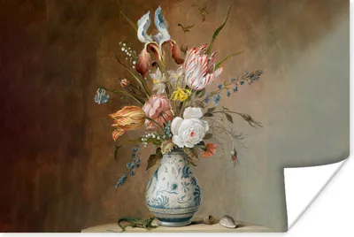 Produktbild von MuchoWow® Poster Alte Meister - Blumen - Balthasar van der Ast 90x60 cm - Schlafzimmer
