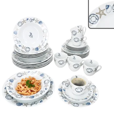Image de Service en porcelaine de 30 pièces pour 6 personnes
