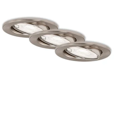 Produktbild von 3 x Briloner LED Einbaustrahler Nickel matt 5W GU10 400lm warmweiß CCT 2000K/2500K/3000K schwenkbar