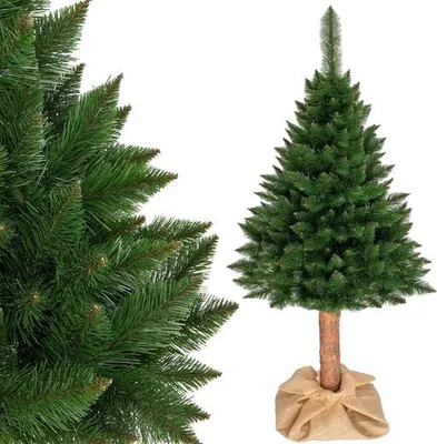 Image de Arbre de Noël artificiel 190 cm - épicéa avec tronc en bois
