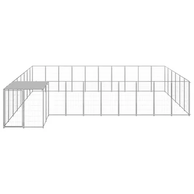 Image de vidaXL Chenil Argenté 19,36 m² Acier