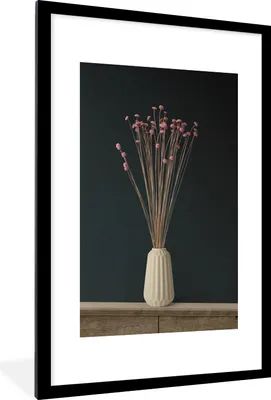 Produktbild von MuchoWow® Gerahmtes Poster Rosa - Blumen - Stilleben 60x90 cm - Poster mit Schwarzem Bilderrahmen Wandposter Rahmen Foto Bilder - Dekoration - Wandposter Wohnzimmer - Hochwertig