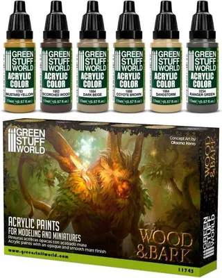 Produktbild von Green Stuff World GSW11745 - Farbset - HOLZ n RIND (6x17ml) - Neu
