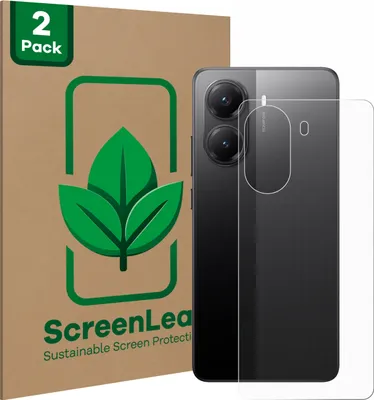 Produktbild von 2x ScreenLeaf Schutzfolie für Xiaomi Poco X7 Pro (Rückseite) nachhaltiger Displayschutz Display Schutz Folie Klar Transparent