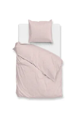 Produktbild von ZO!Home Flanella di Lino Bettwäsche 135 Shell Nude Bettwäsche 1 x Bettbezug 135x200 + 1 x Kopfkissenbezug 80x80 Shell-Nude Uni rosa