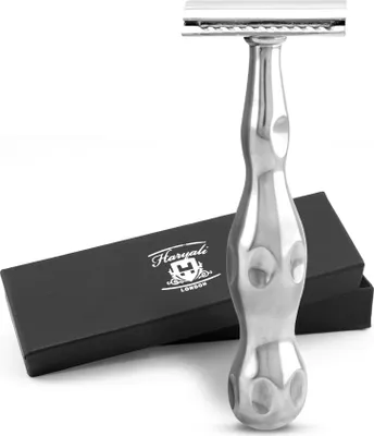 Produktbild von Nassrasierer Zweischneidiger Rasierhobel für Unisex, Edelstahl, ergonomisch Pack, Non-slip stainless steel razor with two replacement blades