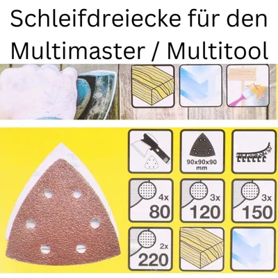 Produktbild von Schleifpapier Schleifscheiben Schleifdreiecke Schleifblätte Deltaschleifer 12tlg