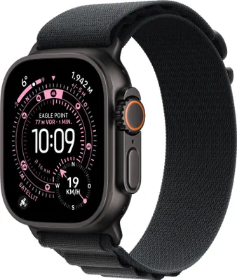Produktbild von Apple Watch Ultra 3 Titanium Cellular 49mm Schwarz (Alpine Loop schwarz) Small (MF0Q4QF/A)