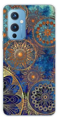Image de 1001Coques - Coque silicone compatible avec OnePlus 9 - Motif mandalla bleu - Design original imprimé en France