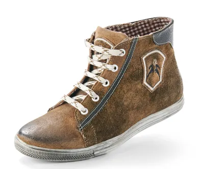 Produktbild von MADDOX Hohe Damen Leder Sneaker "Victoria" Trachten Schuhe | Wood Nappato Größe (EU): 35