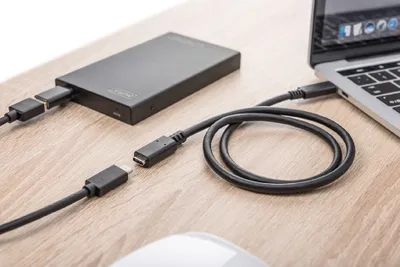 Image de Câble d'extension USB 3.1 DIGITUS type C -C St/Bu 0.7m, sw