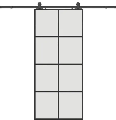 Zdjęcie produktu dla vidaXL Drzwi przesuwne z okuciem czarne 90x205 cm szkło ESG