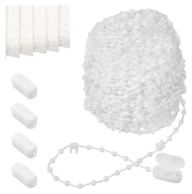 Produktbild von 25 Meter Weiße Kette für Doppelrollos mit 5 Verbindern für Klemmfix-Rollos und Lamellenvorhänge