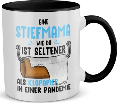 Produktbild von 22Feels Stiefmama Geschenk Muttertag Bonusmama Weihnachten Stiefmutter Tasse Geburtstag Kaffeetasse Frauen Haferl (Weiss-Schwarz)