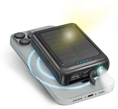 Produktbild von SBS Solar-Powerbank 5000 mAh mit kabelloser Aufladung