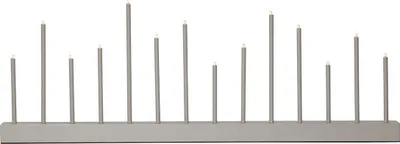 Produktbild von Kerzenleuchter Buzz, 14-flammig, beige, Metall, Holz, L:77cm