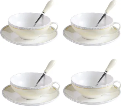 Obrázok produktu pre Artvigor súpravy šálok a podšálok s lyžičkou 4 kusy 160ml