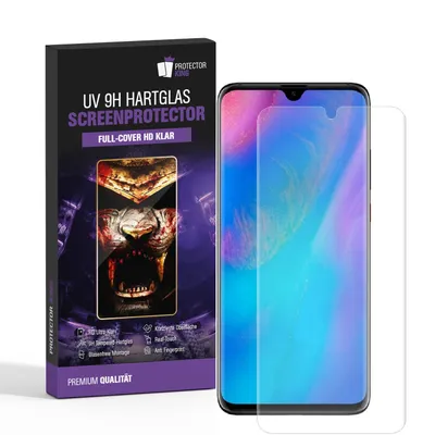 Produktbild von 4x UV-Liquid 9H Panzerglas für Huawei P30 3D KLAR echtes Tempered Panzerhartglas Schutzglas Displayschutz Panzerfolie Schutzfolie Screen Protector