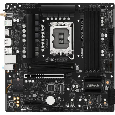 Produktbild von ASRock B860M Pro-A WiFi - Motherboard - micro ATX - LGA1851 Sockel - B860 Chipsatz - USB-C 3.2 Gen 2x2, USB-C 3.2 Gen 1, USB 3.2 Gen 1 - 2.5 Gigabit LAN - Onboard-Grafik (CPU erforderlich)