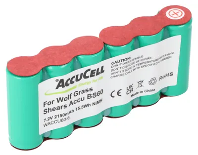 Produktbild von Akku passend für Wolf Rasenschere Accu 60, ACCU60, 6 VSE 4/5A7,2 Volt 2150mAh
