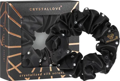 Produktbild von CRYSTALLOVE Seiden-Haargummi mit Kristallen - Schwarz