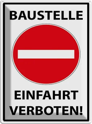 Produktbild von vianmo Blechschild 40x30 cm Baustelle Einfahrt verboten Warnschild Hinweisschild Sicherheit Vorsicht